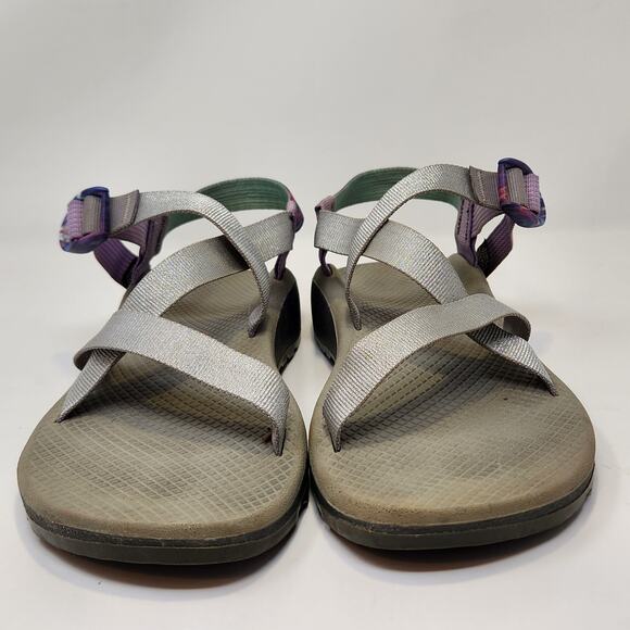 Chaco Z1 Classic One Strap Outdoor Sandal Women Size 10 Silver Purple Hiking - Picture 3 of 8